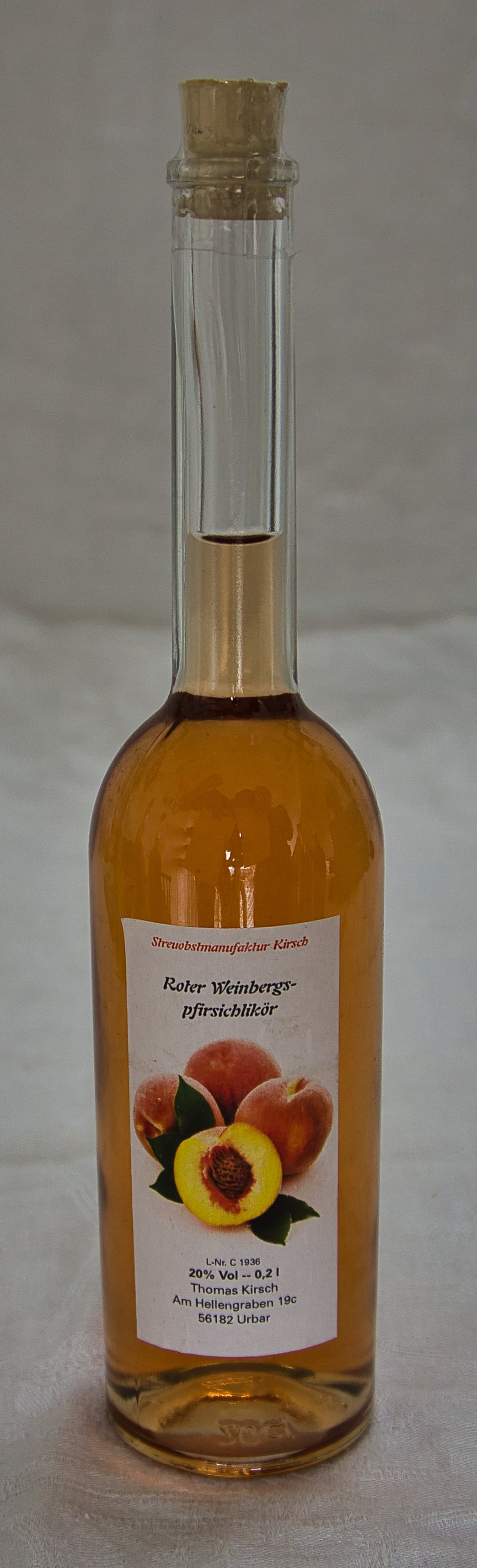 Roter Weinbergspfirsichlikör 0,2l